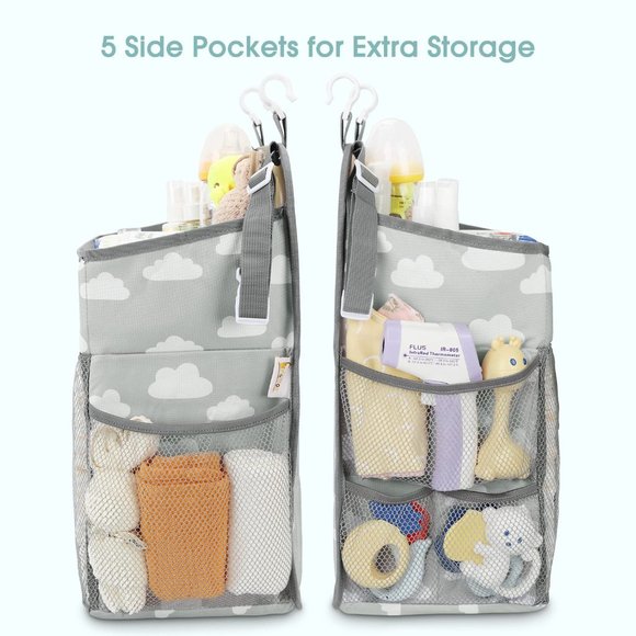 Maliton Hanging Diaper Caddy Organizer Gray Cloud - Picture 3 of 3